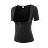 Women Zipper Short Sleeve Corset Tummy Control Breast Support Body Shaper Yoga Shapewear