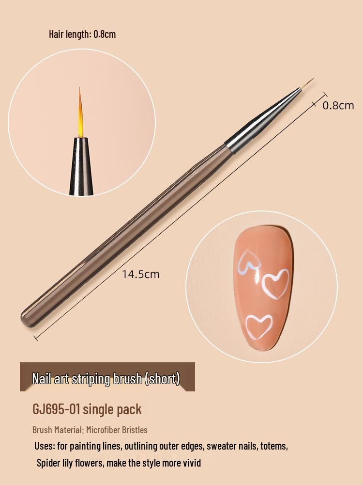 

Japanese Double-Ended Nail Art Brush with Half-Transparent Handle - Gel Builder, Color Painting, Liner & Gradient Brush