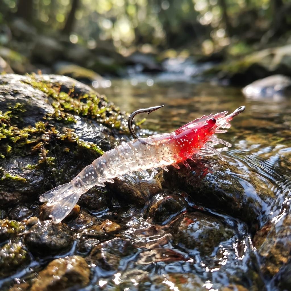 6cm 3g Soft Bait Shrimp Lure with Hook Realistic Shrimp Shape Fishing Lure for Freshwater Saltwater Fishing Tackle