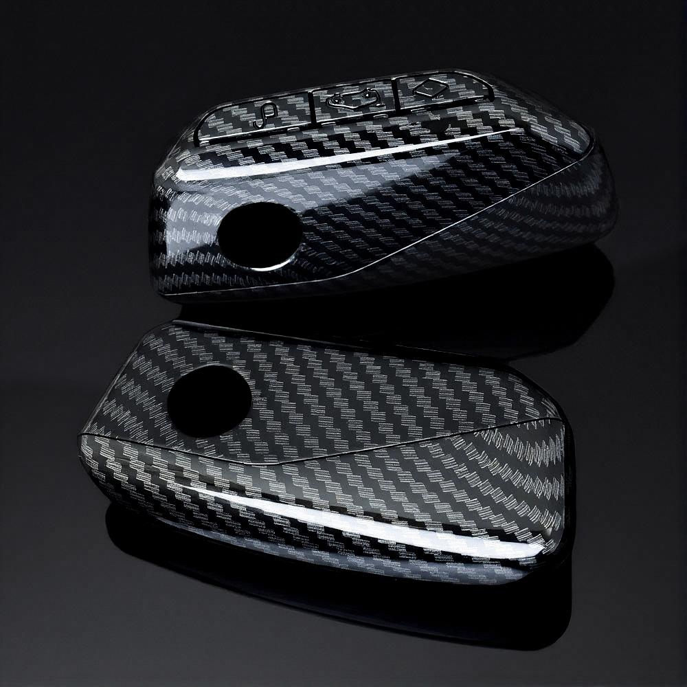 Carbon Fiber Car Key Case Cover For Bmw X1 U11 X7 G07 Xm G09 I7 7 Series G70 Lci Ix I20 U06 G81 M3 Auto Accessaries Key Fob