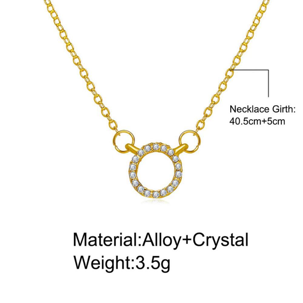 Fashion Elegant Jewelry Crystal Round Pendant Creative Vintage Gold Unique Women Fashion Different Shape Necklace Wholesale