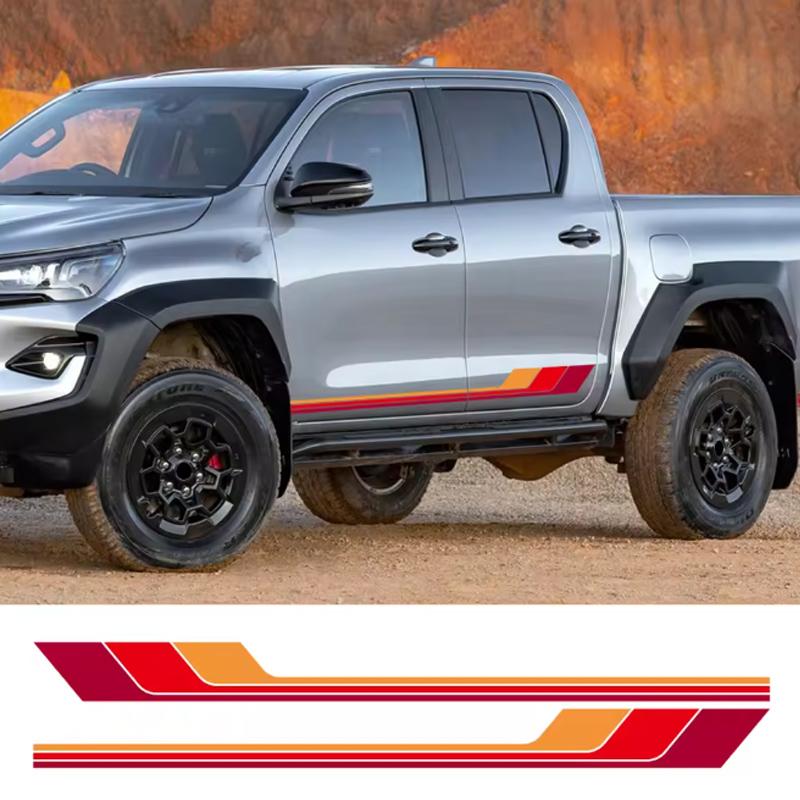 Car Body Side Sticker for Toyota Hilux Revo Vigo Rocco SR5 Colors FDERT6 Stripes Decor Decal Vinyl Cover Decoration Auto Accessories