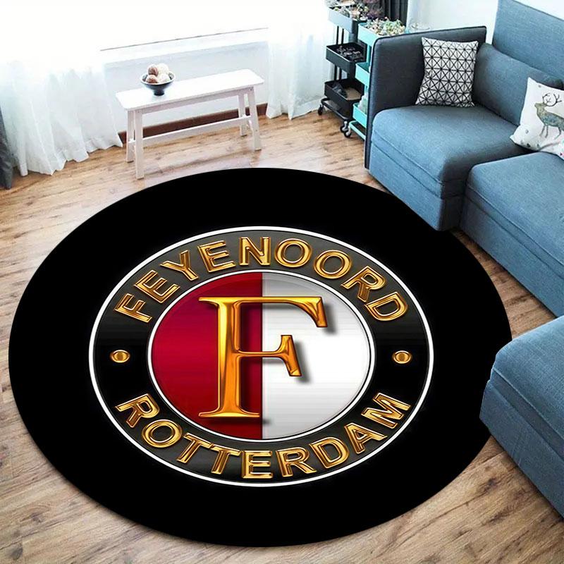 Feyenoord Round Area Rug,Carpet Rug for Living Room Bedroom Sofa Playroom Decor,Non-slip Floor Mat