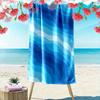 Abstract Blue Wave Pattern Beach Towel Quick-drying for Travel Outdoor Sports Jogging Beach and Swimming