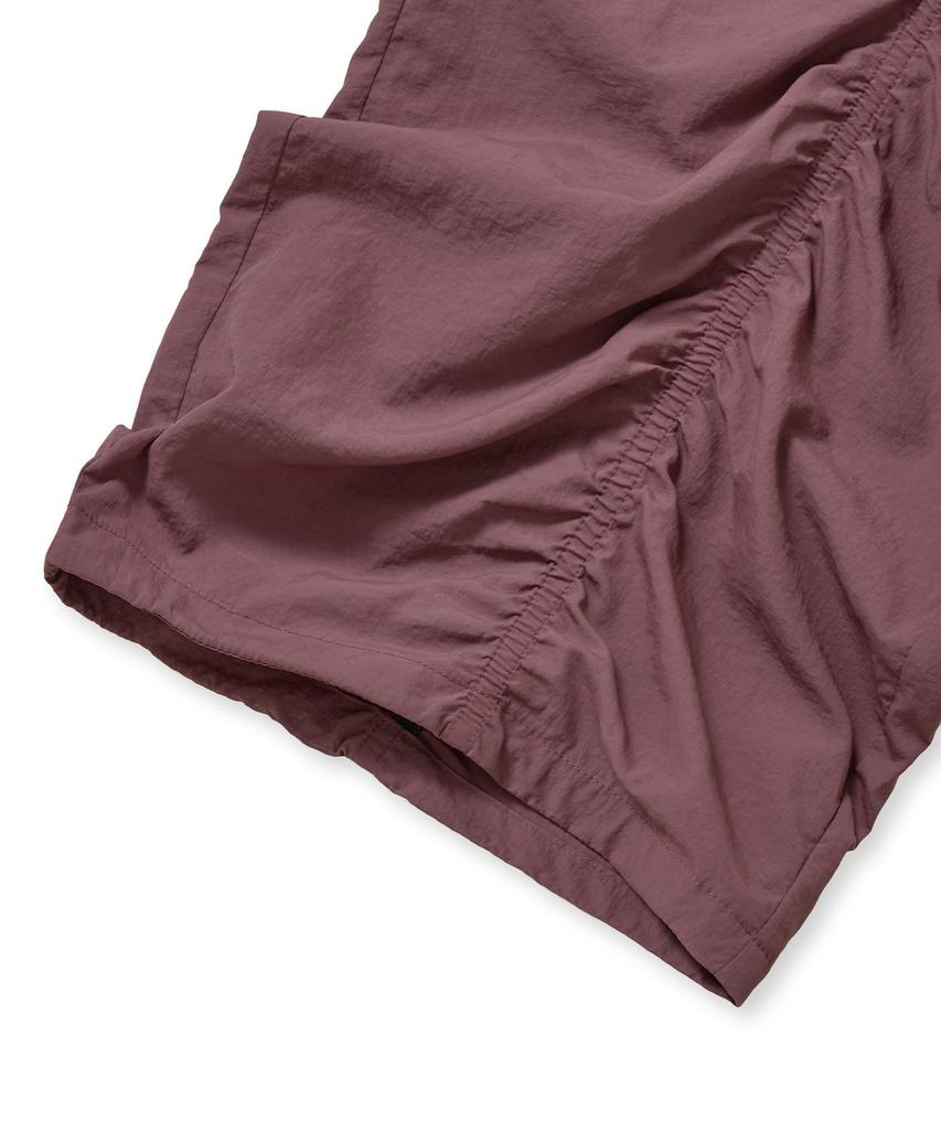 BROWNBREATH W Tag Nylon Shirring Banding Pants - Purple