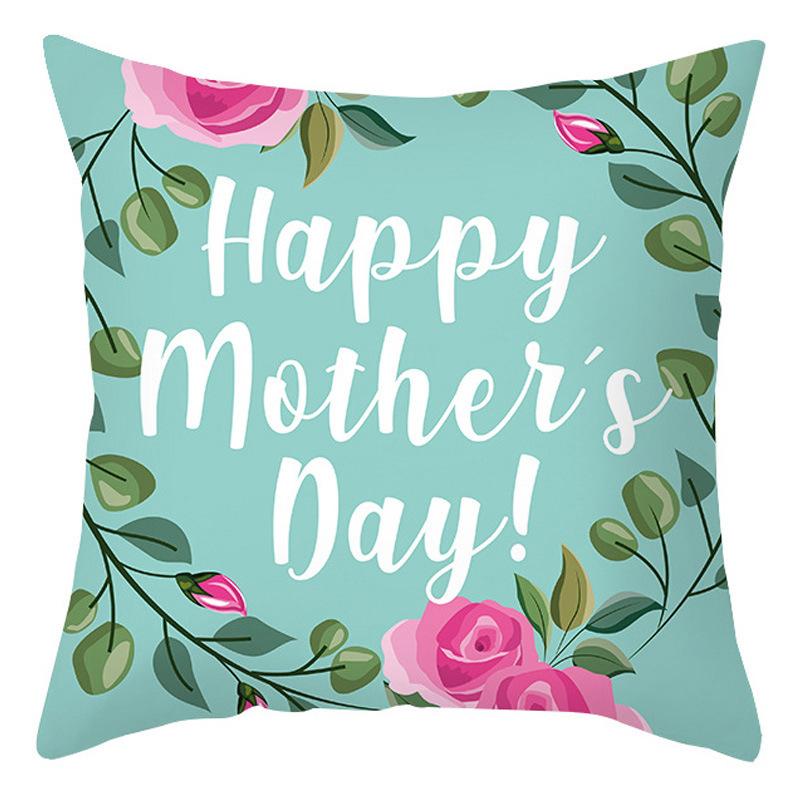 Mother's Day Pillow Cover Home Office Peach Skin Cushion Cover Sofa Car Cushion Cover Backrest