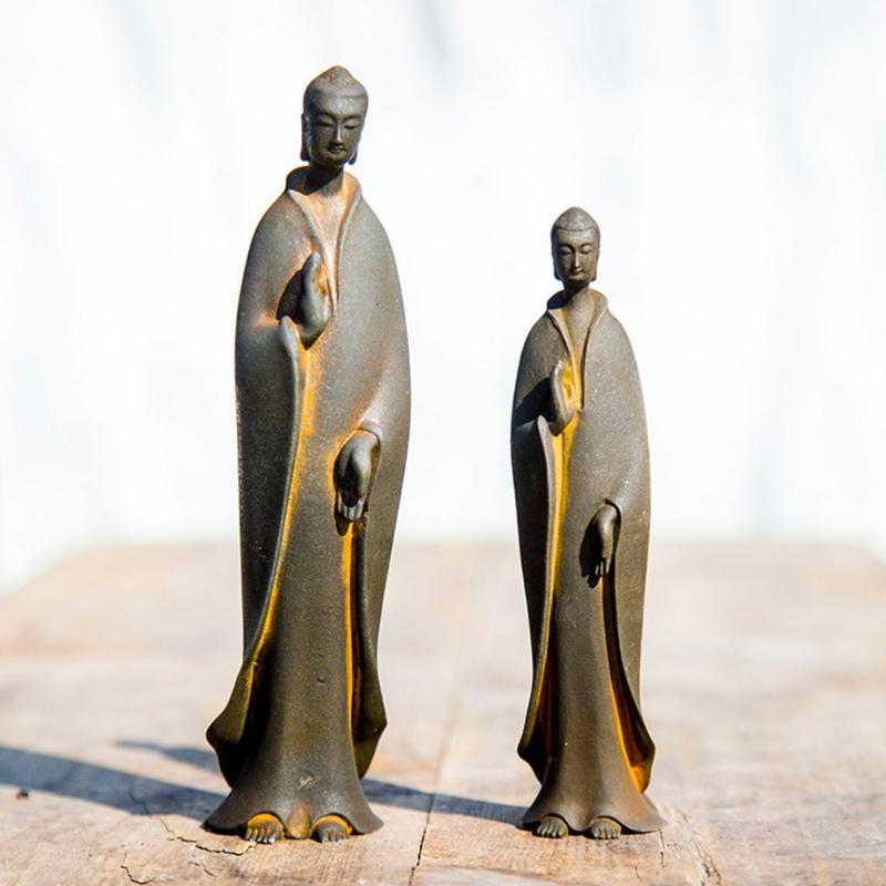 Outdoor Sitting Buddhism Statue Meditating Carving Statue Buddhism Sculpture for Peaceful Home and Garden Decoration