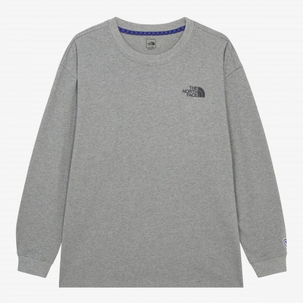 The NorTh Face NT7Tr70a Men S Carabiner Long Sleeve T ShirT Melange Grey