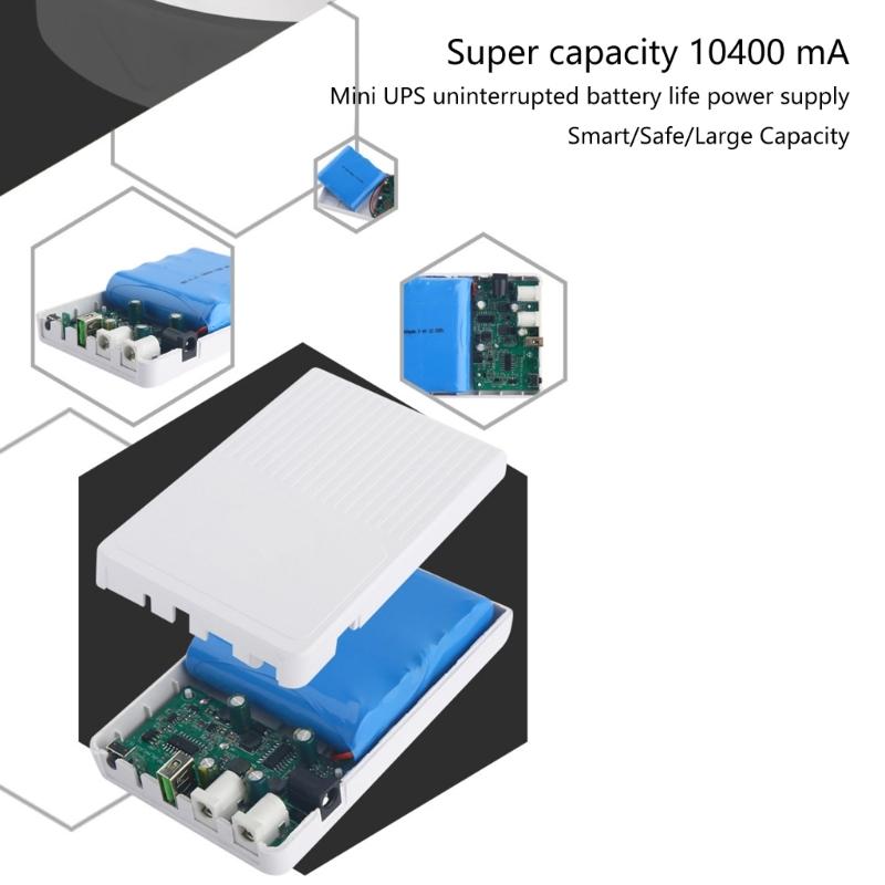 UPS Router Optical Adapter Uninterruptible Power Supply 5V 9V 12V 10400mAh Backup Battery for Surveillances