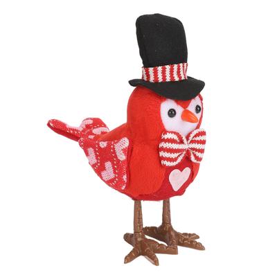 Light Up Bird Decor LED Light Decorative Small Plush Birds Ornament Glowing Cute Birds Figurine for