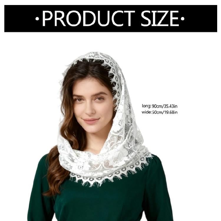 Lace Trimmed Sheer Nylon Scarf Delicate Hair Scarf Comfortable Neckwear Elegant Sheer Scarf Accessory for Daily Use