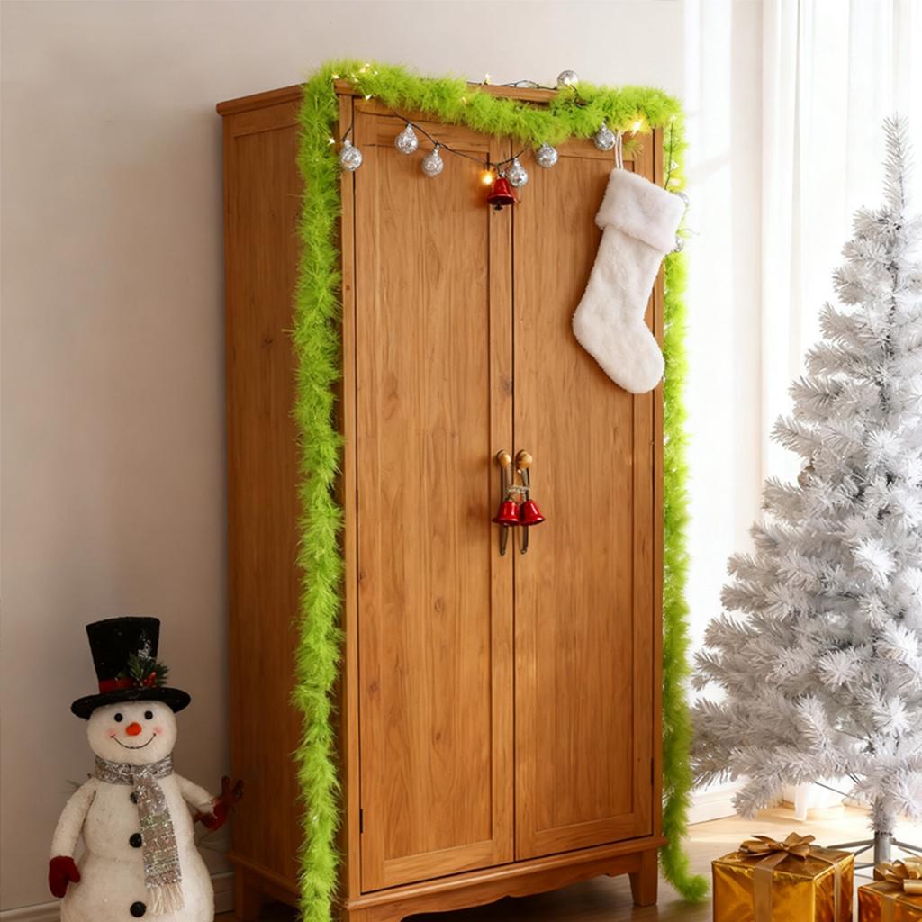 Bożonarodzeniowa Girlanda Zielona Puszysta Pasek Design Świąteczna Dekoracja Choinki Akcesoria Wielookazjonalny Zestaw