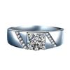 Grand Ring Men's Carat Moissanite Platinum - Adjustable Open Band Charm,  Carat Bold & Sparkly, Wedding Wear Pick