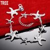 925 Sterling Silver Beautiful Starfish Patchwork Bracelet - Exquisite Gift Jewelry