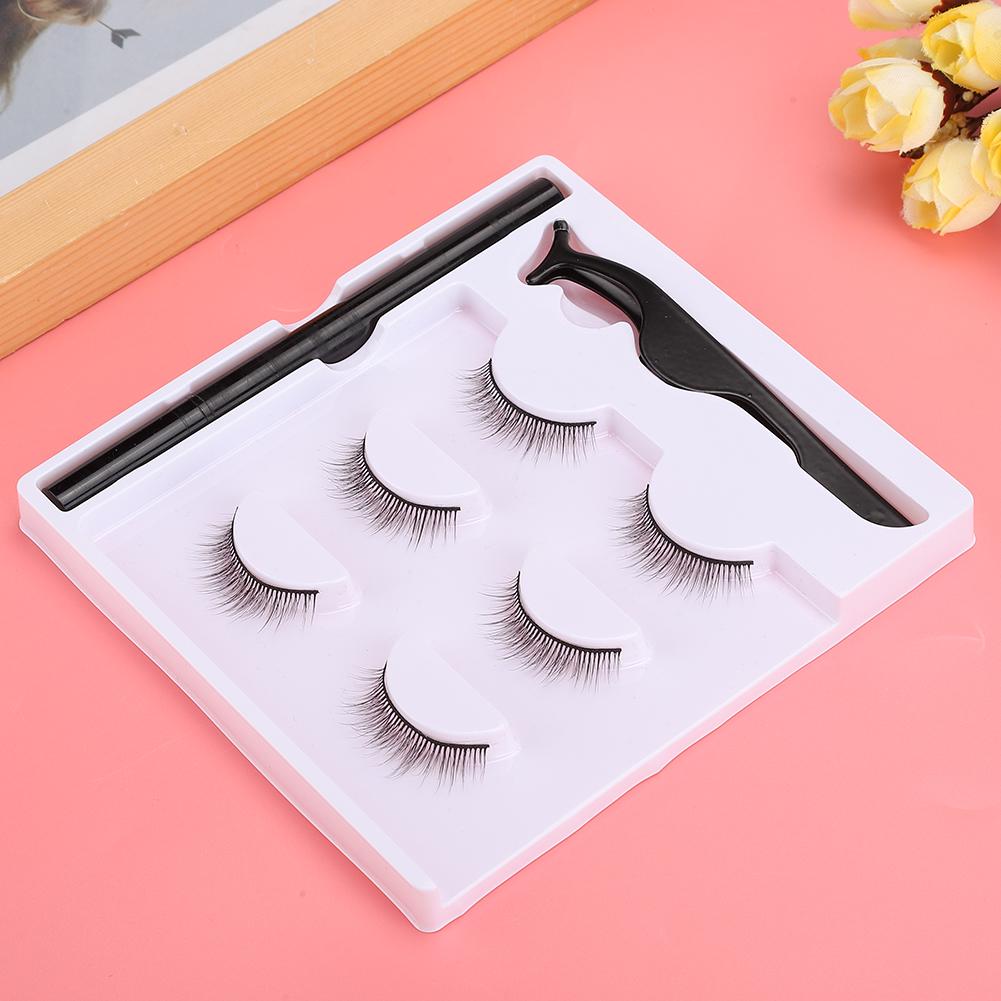 3 Pairs False Eyelashes Magnetic Eyeliner Pen Tweezers Set Eyelashes Makeup Set