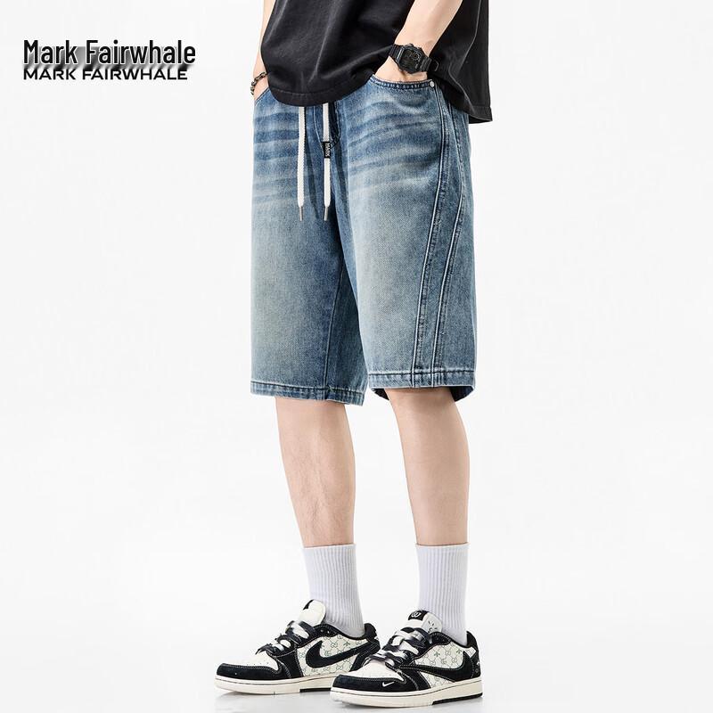 Mark Fairwhale Men's Lightweight Tencel Retro Denim Shorts