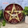 Pentagram Design Metal Wall Art Fine Detailed Flat Round Decor for Home Cafe Wall Decoration