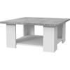 PILVI Coffee Table - White and Light Concrete - Contemporary - L 67 X D 67 X H 31 Cm