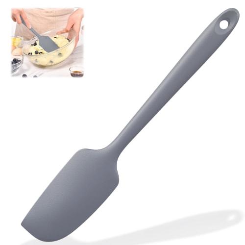 Heat-resistant Silicone Rubber Spatula, Available In Two Sizes: Black and Gray. Dishwasher-safe, Molded, and Reusable. Perfect for Cooking and Baking.
