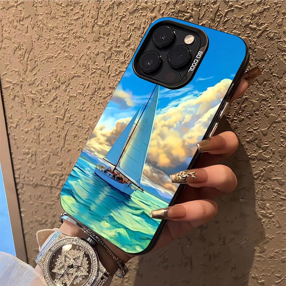 Sailing Boat Phone Case  Phone Case For iPhone 14 16 15 11 12 13 Pro Max Mini Plus Shockproof Cover