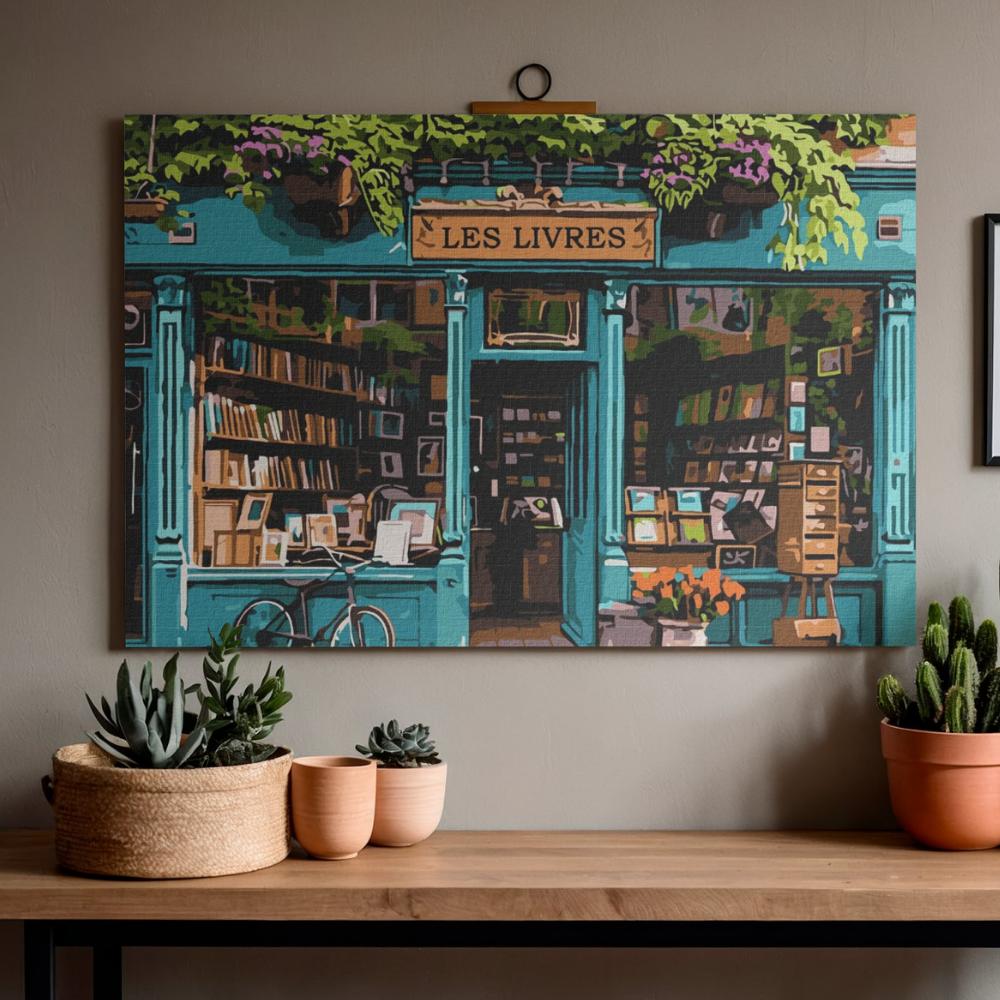 Picture for painting by numbers with frame World of Books 70x50