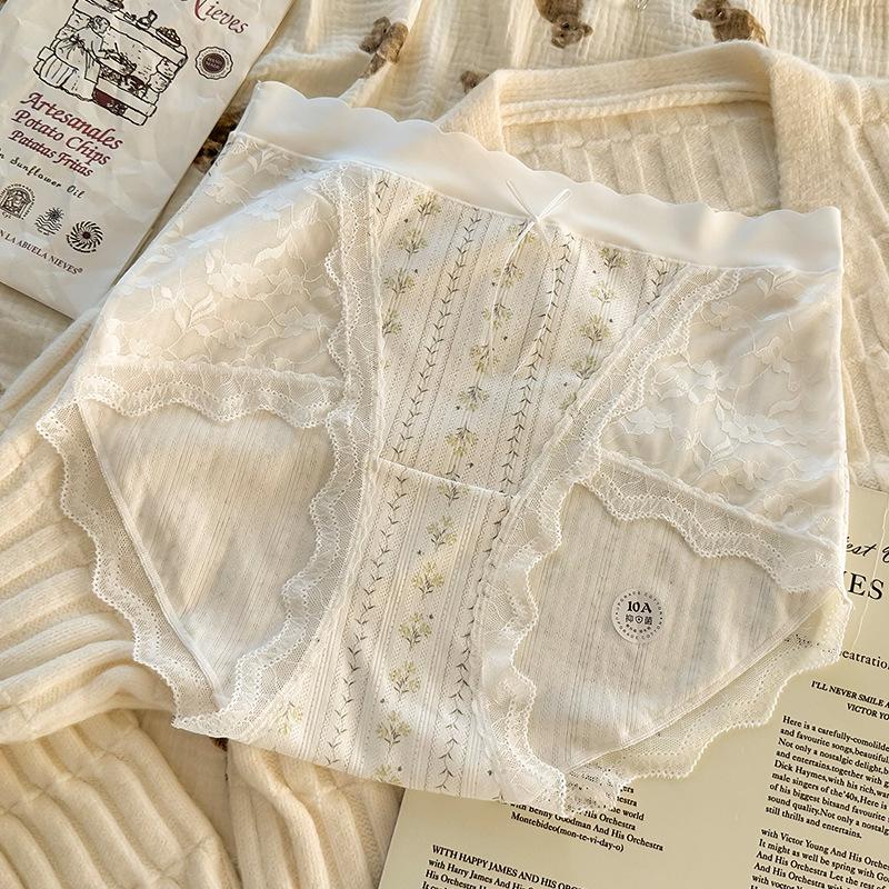 

Plus Size Women s Sexy Lace Bow Wrap Hip Mid Waist Traceless Cotton Crotch Panties XL