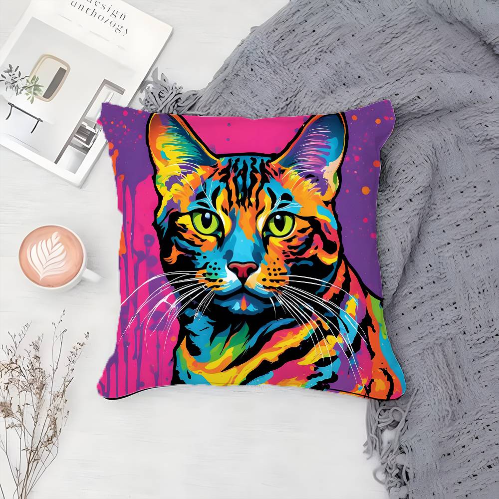 Painted Personalized Animal Art Pillow Case Printing Pillowcase Living Room Sofa Cushion Cover Bedroom Room Decor