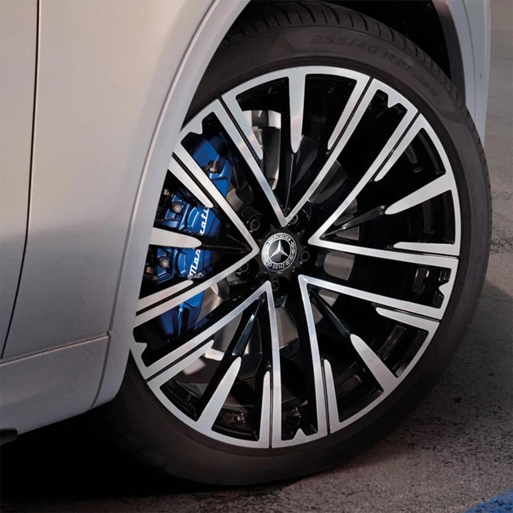 56/60/65mm Car Wheel Center Cover Hub Cap Resin Badge Emblem sticker Decal styling auto Accessories Mercedes Benz AMG  C260 C300 NZ0