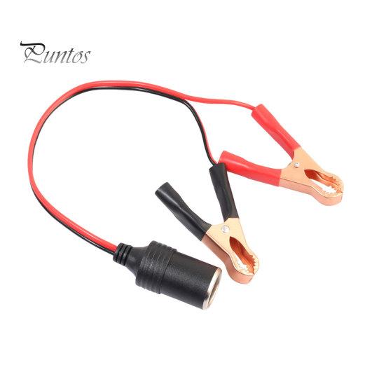 12V Car Battery Clamp Clip Cable with Socket Adapter
