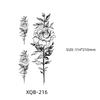 Waterproof Black & White Sketch Flower Half Sleeve Tattoo Stickers