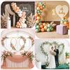 Metal Arch Backdrop Stand 3 Pcs 5.7 Ft Heart Stand Gold Shape Wedding Photo Balloon Frame with Base for Proposal Ceremony Valentine's Day Engagement