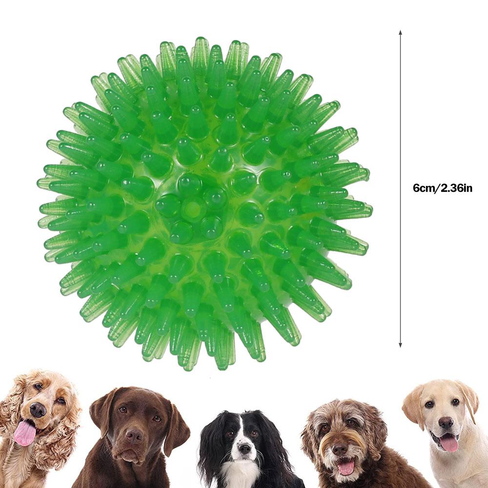 3Pcs Squeaky Dog Ball Toys Tooth Cleaning Ball Toy Dog Chew Spiky Ball TPR Training Pet Interactive Dog Toy for Small Medium Dog