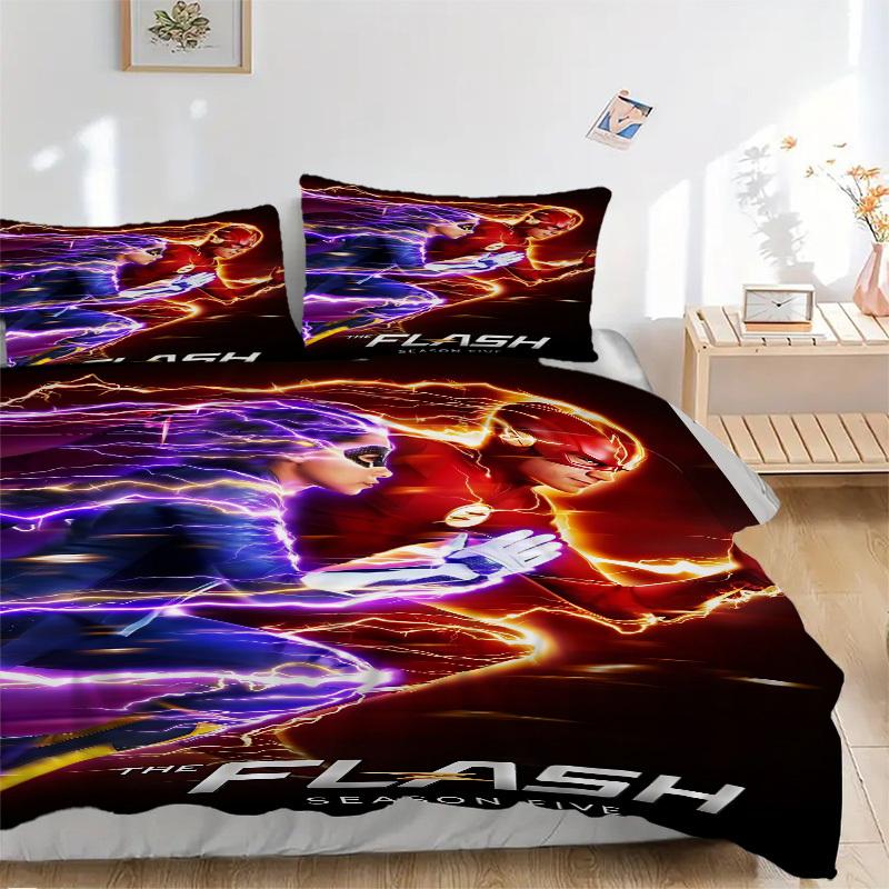 

3pcs The Flash Duvet Cover Set, 1 Duvet Cover + 2 Pillowcases (No Insert), High-Definition Print for All Seasons,Durable yy251103049 135x200cm