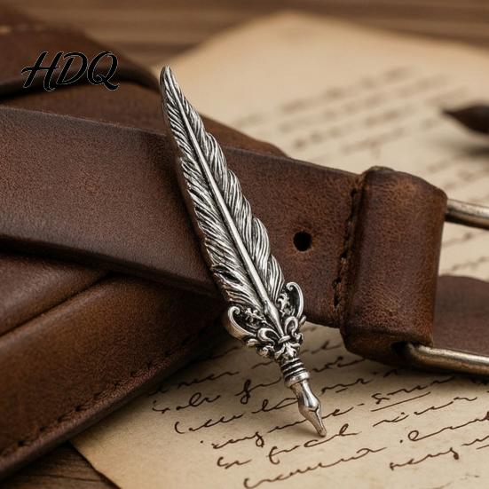 Silberner Feder Pin 1/2 Stück Vintage Brosche für Herren Legierung Revers Schmuck Kleidung Dekoration Abzeichen Kleidung Tasche Hut Schal Anzüge Zubehör