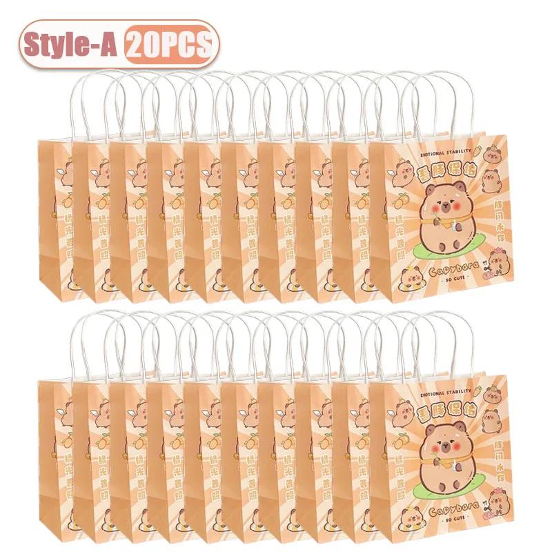10-60PCS Cartoon Capibala Gift Bag Creative Dolphin Packaging Cute Paper Bags Birthday Shopping Handheld Gift Bag