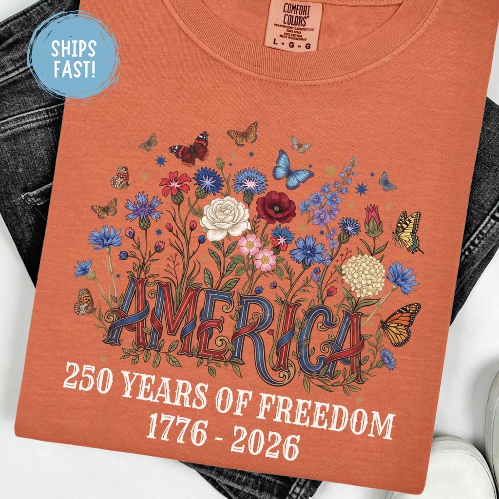 America 250 Years Of Freedom Shirt Patriotic USA 1776 2026 Anniversary Tee American Pride Liberty Celebration Gift Vintage Comfort Colors