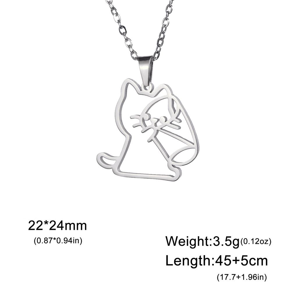 

My Shape Cute Cat Pendant Necklace Women Gifts Stainless Steel Animals Charms Necklaces Choker Chain Fashion Jewelry Wholesale 45cm