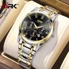 OPK 8119 Dual Calendar Men's Quartz Watch Waterproof Luminous Stainless Steel Wristwatch with Stainless Steel Band for Men