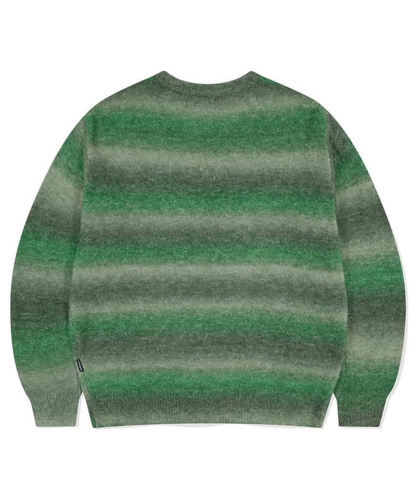 MAHAGRID Varsity Logo Gradation Knit Sweater Green(Mg2Efmk606A)