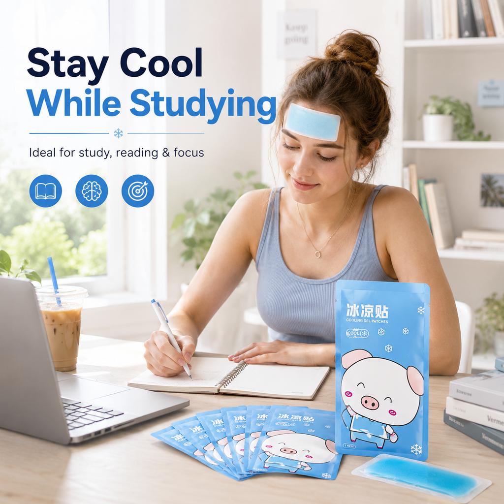 Disposable Cooling Gel Patch 10H Non Woven Ice Sticker for Summer Heat Relief Outdoor Camping Hiking Body Cooling Care Pad Use