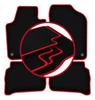 Velour Floor Mats with Red Edge For: Seat Ibiza IV 6J Hatchback, ST, Station Wagon (2008-2017)