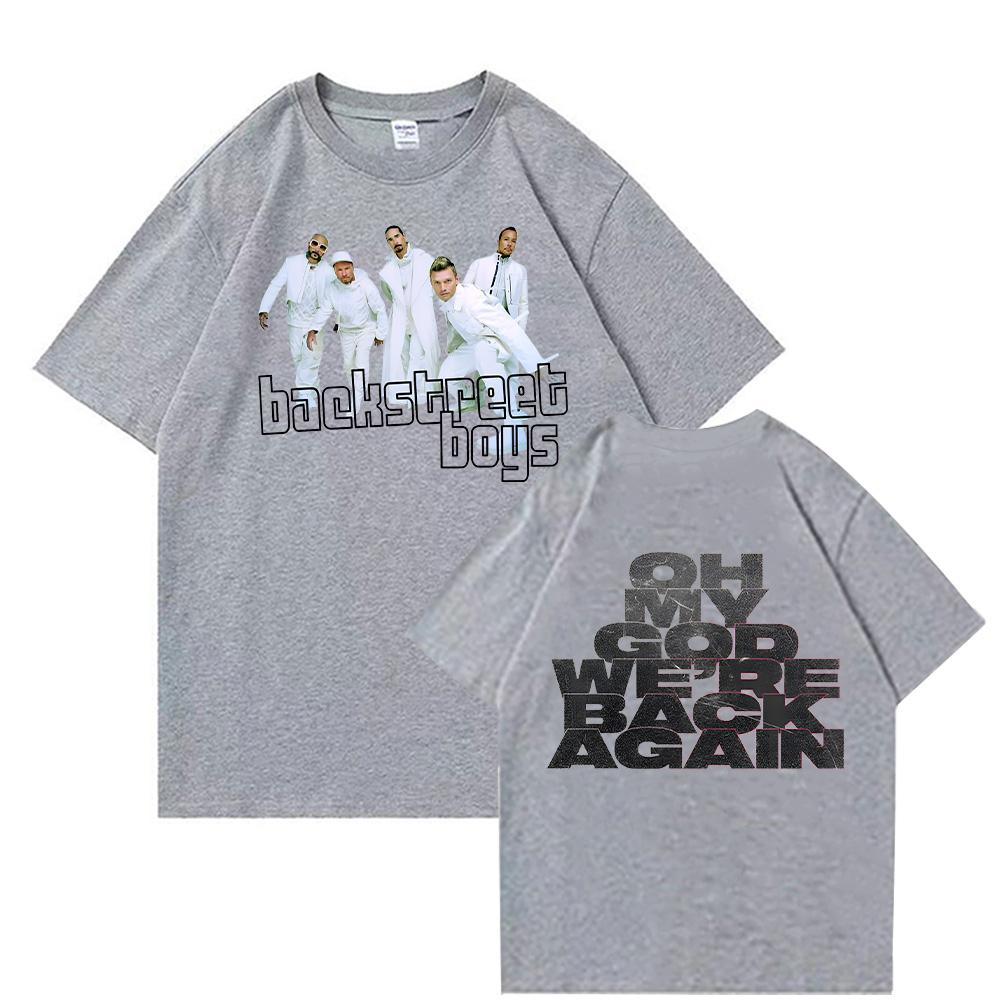 

Мы снова здесь Футболка Популярная группа Backstreet Boys Футболки Мужские Женские Модная футболка Хип-хоп Хлопковые топы Графическая футболка Мужская одежда 2XL