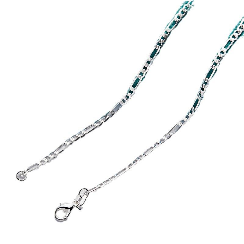 West Lake Beauty Sterling Silver 4mm Three-to-One Ratio Necklace - Exquisite Women's Fashion Jewelry