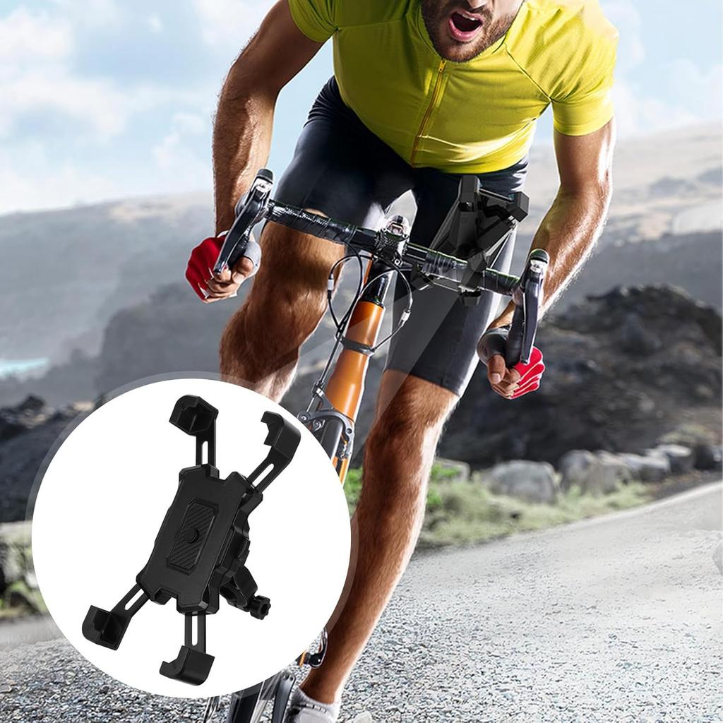 Bike Phone Mount 360 Rotatable Anti Vibration Motorcycle Handlebar Holder Universal Non Slip Cycling GPS Bracket