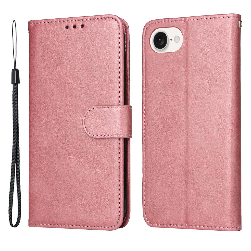 For iPhone 16e Leather Phone Case Magnetic Clasp Flip Wallet Phone Stand Cover