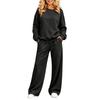 Women's Casual Comfortable Neck Sweatshirt and Pants Set for Fall Winter, Outfit