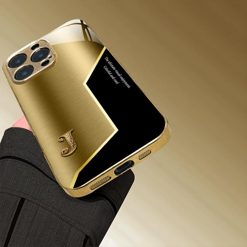Gold plating High-end Phone Case Electroplated Glass TPU PhoneCase for iPhone 17 16 15 14 13 12 11pm Pro Plus Dropresistant