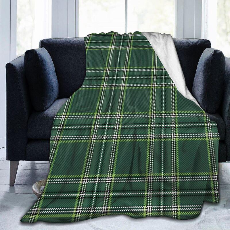 Coperta personalizzata con stampa a quadri tartan GTI, morbida e calda coperta in pile, leggera e accogliente, coperte in flanella soffice per letto, divano