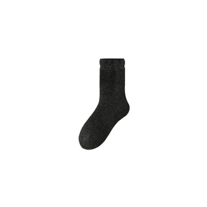 Woolen Socks, Winter Women's Fleece Thickened Postpartum Socks, Solid-color Fleece Warm Sleep Socks, Medium Long Fleece Socks