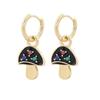 Elegant Geometric Alloy Asymmetrical Mushroom Earrings For Women In Colors Fashionable